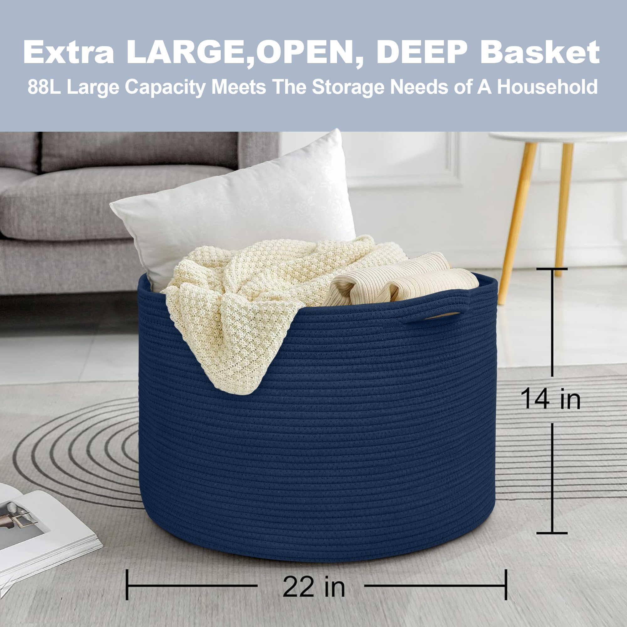 MEGASKET dark blue basket in nursery for toy organization.