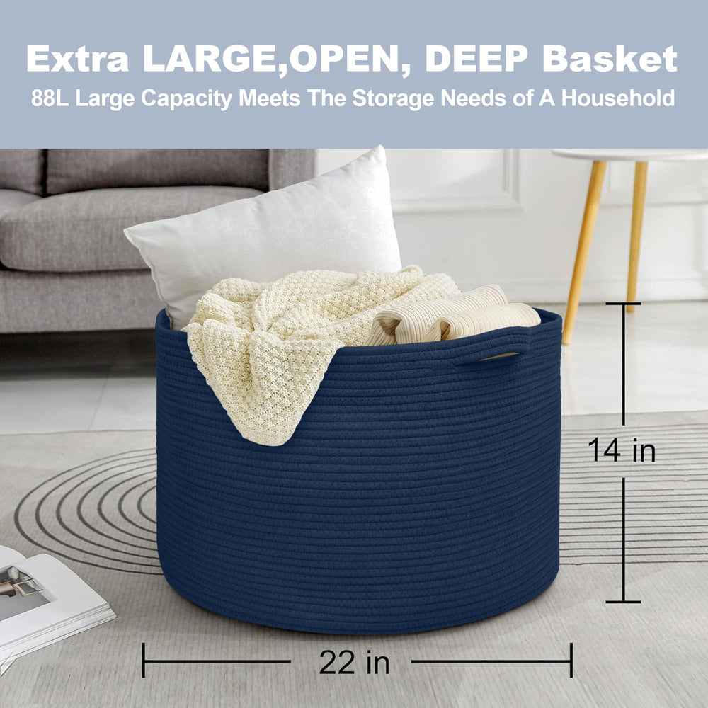 MEGASKET dark blue basket in nursery for toy organization.