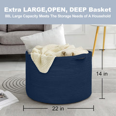 MEGASKET dark blue basket in nursery for toy organization.