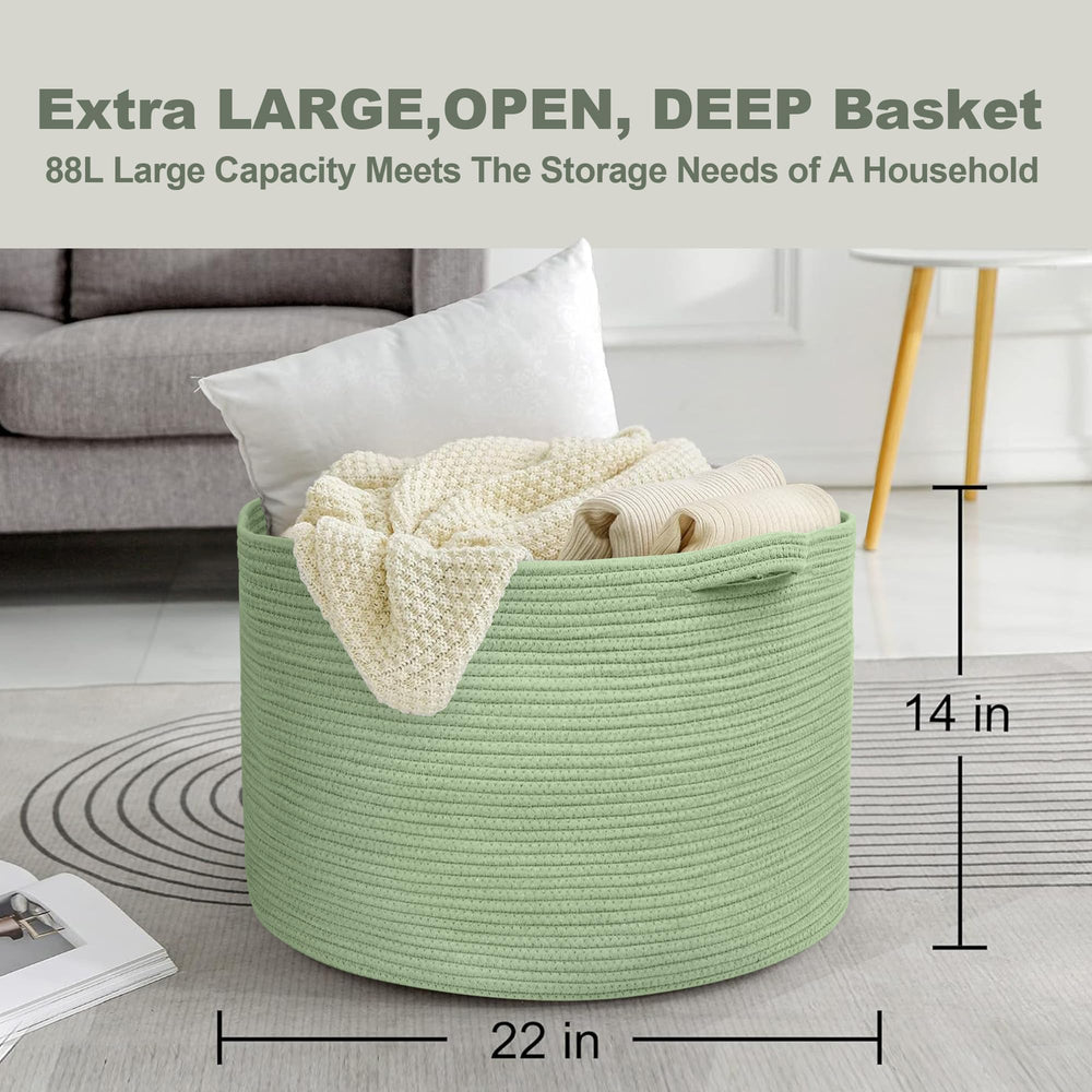 MEGASKET giant-capacity basket ideal for pillows and blankets.