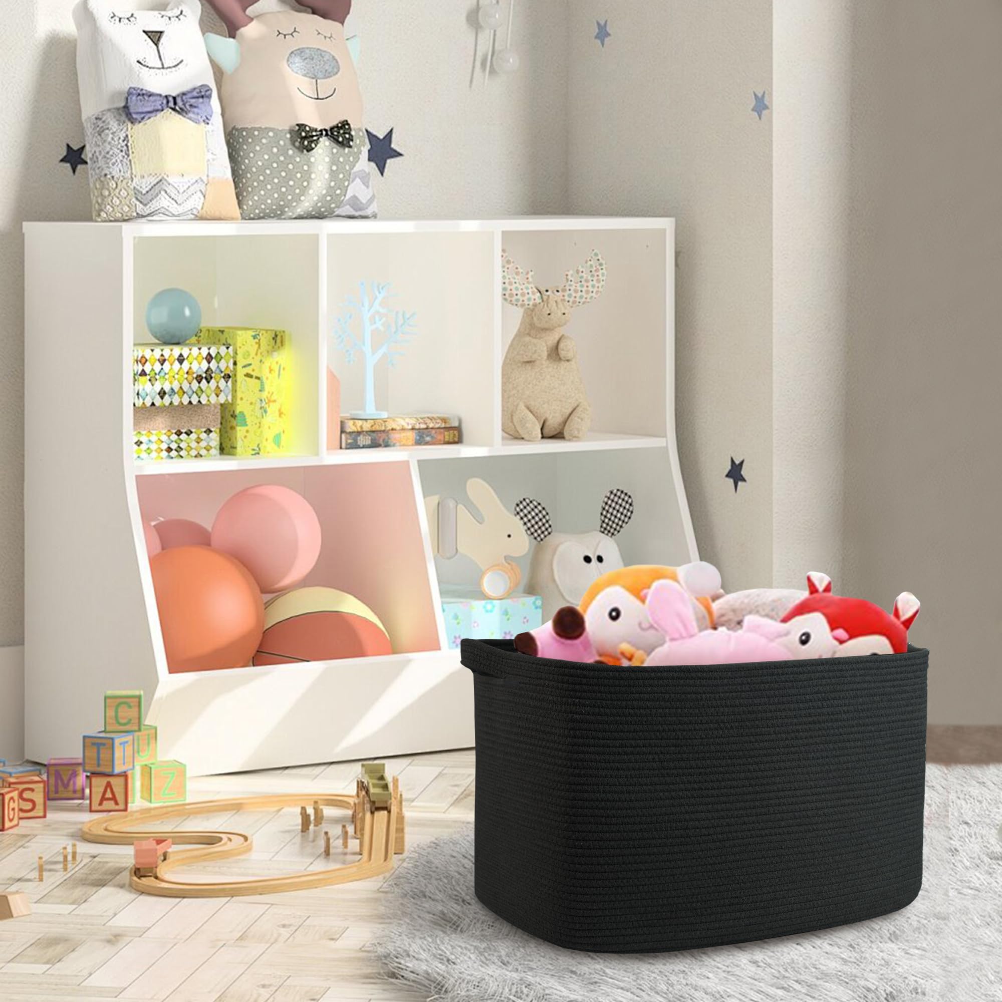 MEGASKET kids toys basket keeps toys accessible and organized.