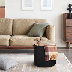 MEGASKET large black basket with toys showcases kid-friendly storage.