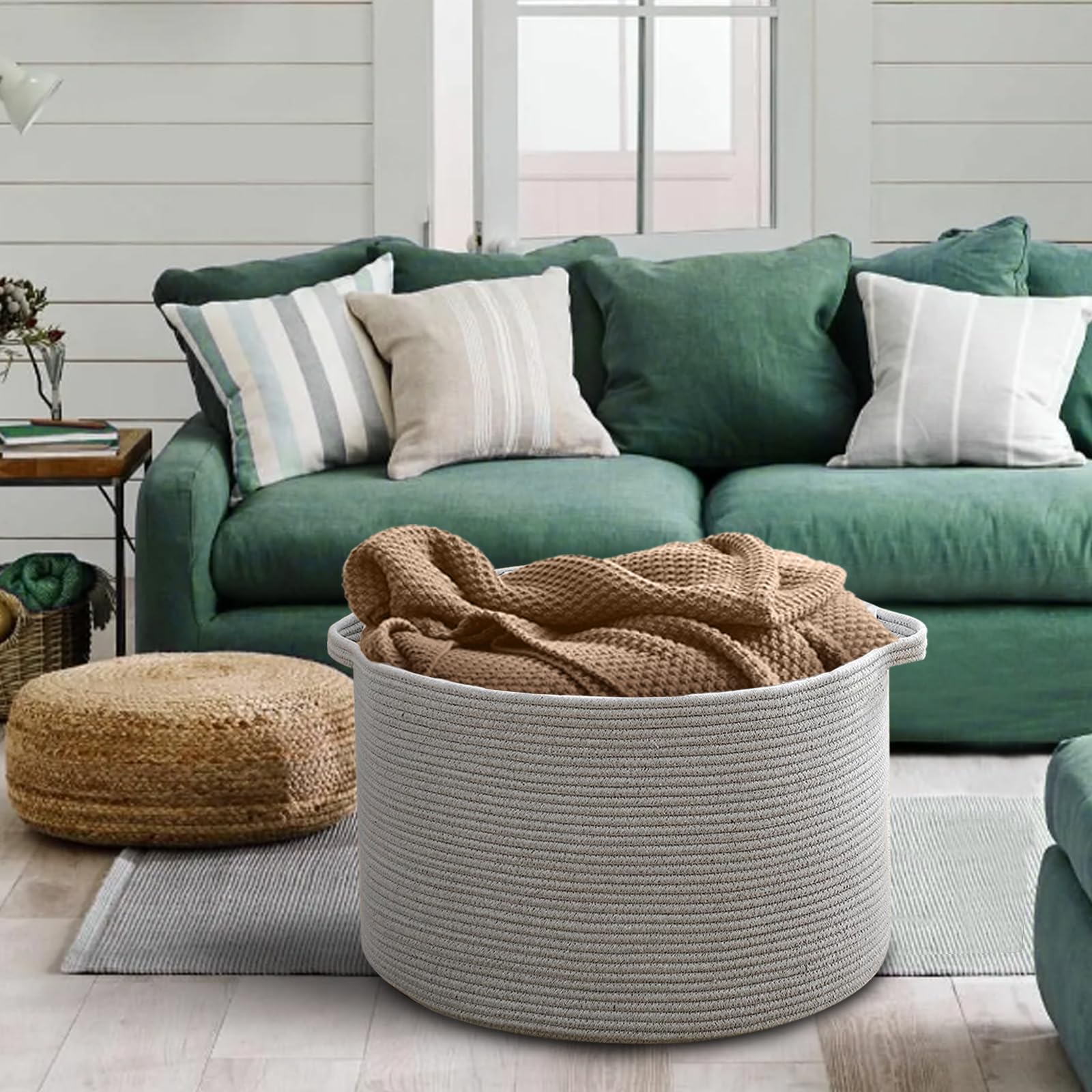MEGASKET laundry basket folds flat for easy laundry trips.