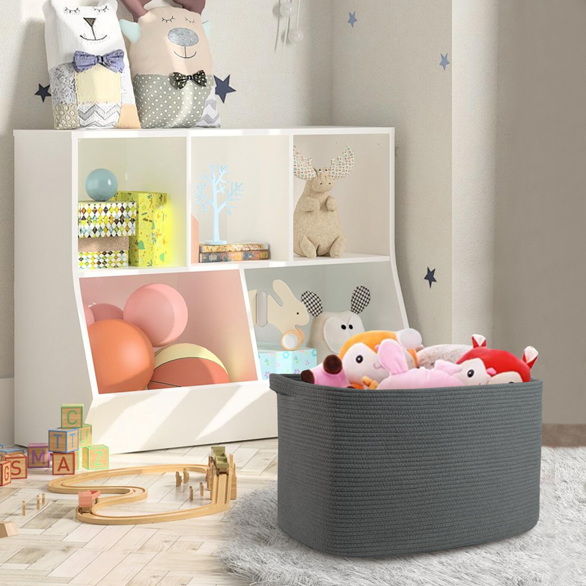 MEGASKET laundry room organization view demonstrating large capacity storage