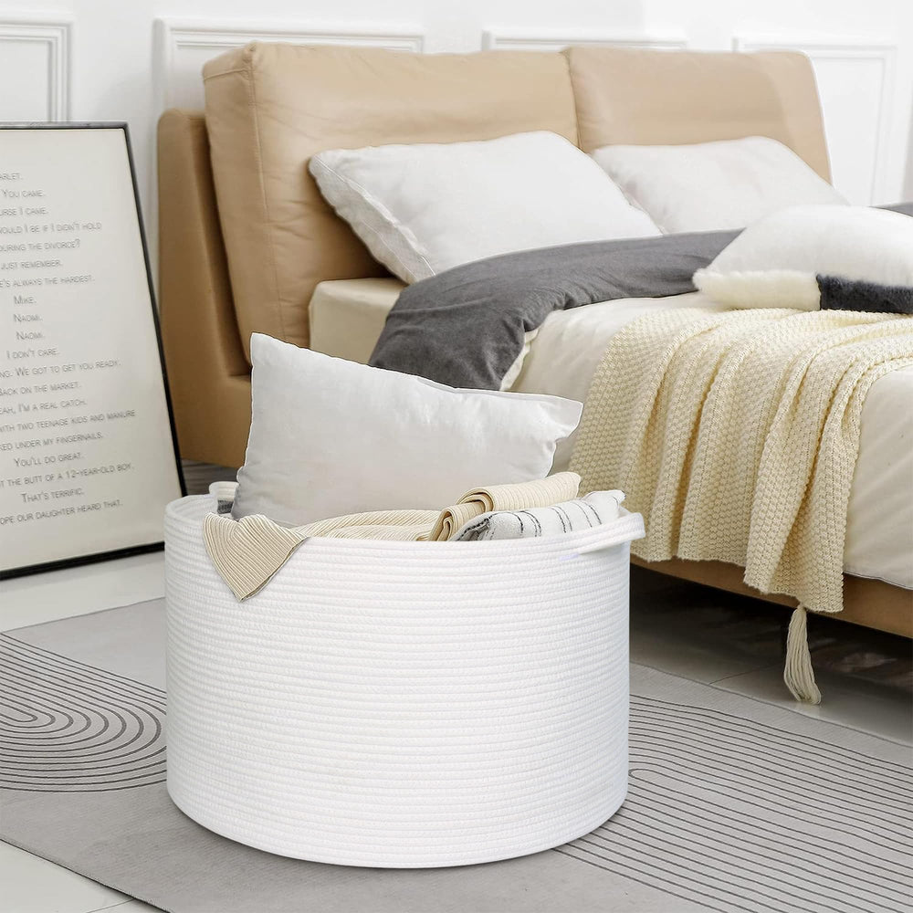 MEGASKET neutral white decor blends with bedroom or nursery style