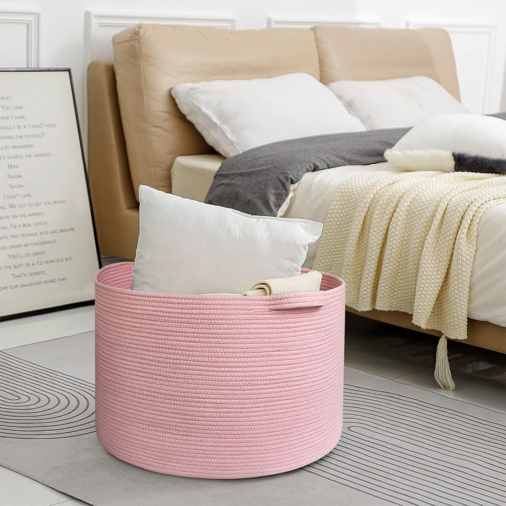 MEGASKET pink basket features two built-in handles for portability