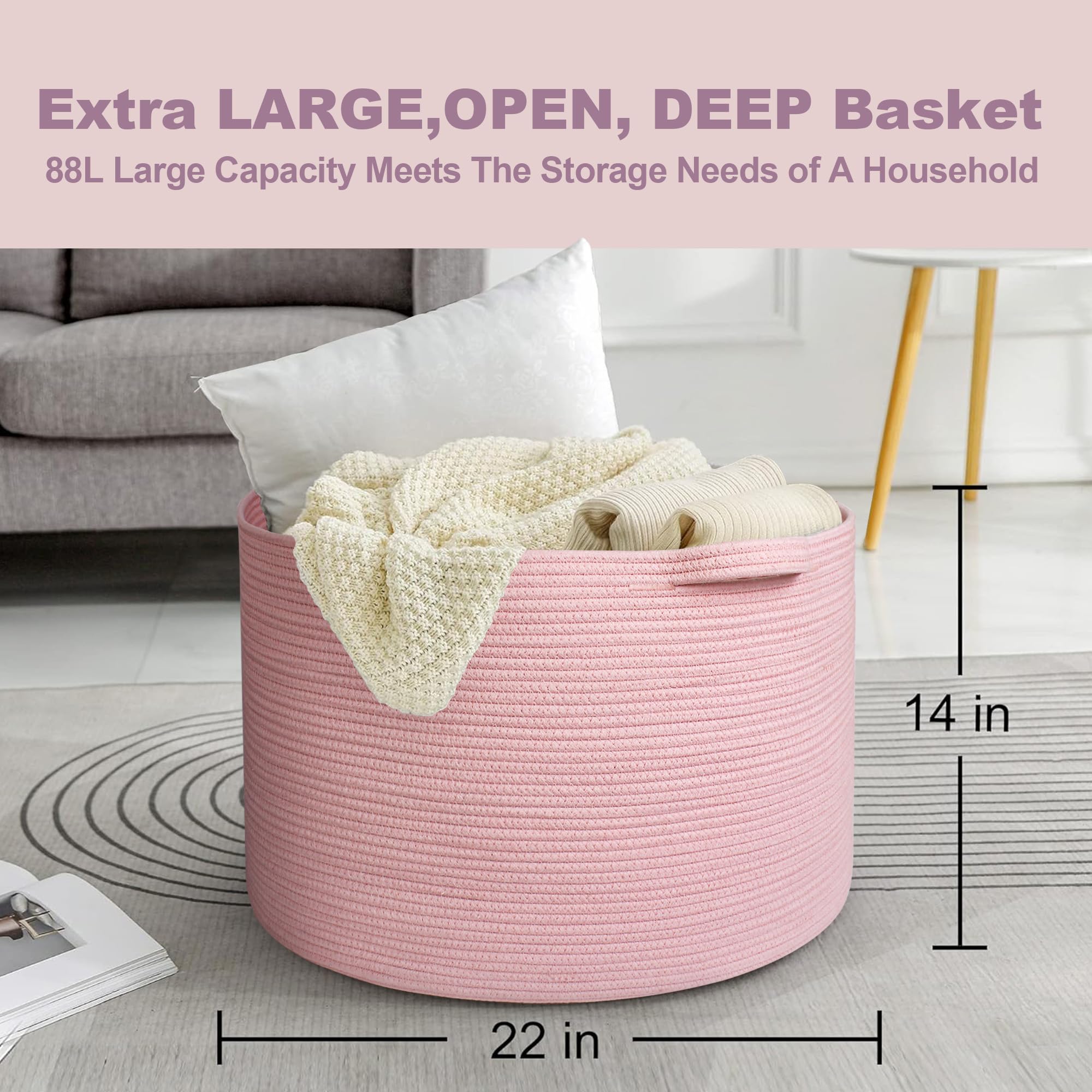 MEGASKET pink basket with sturdy handles for easy transport