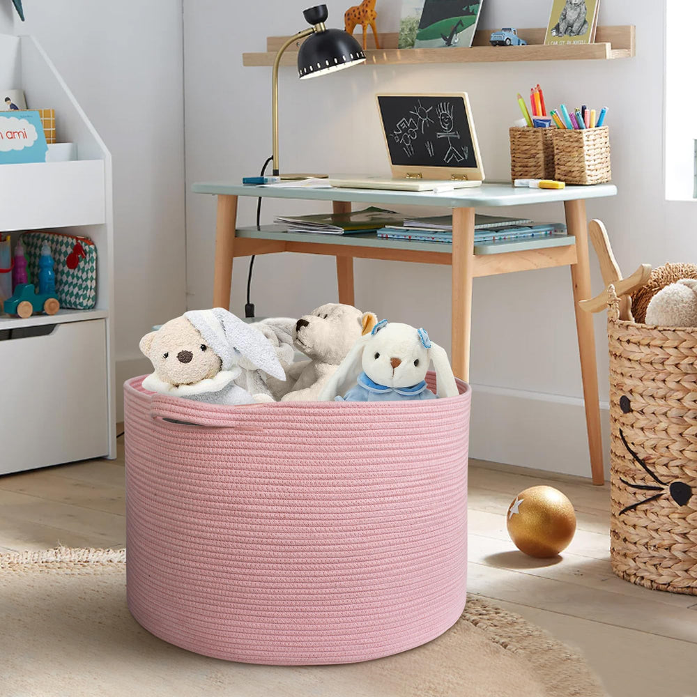 MEGASKET pink basket ideal for baby toys and decorative throws