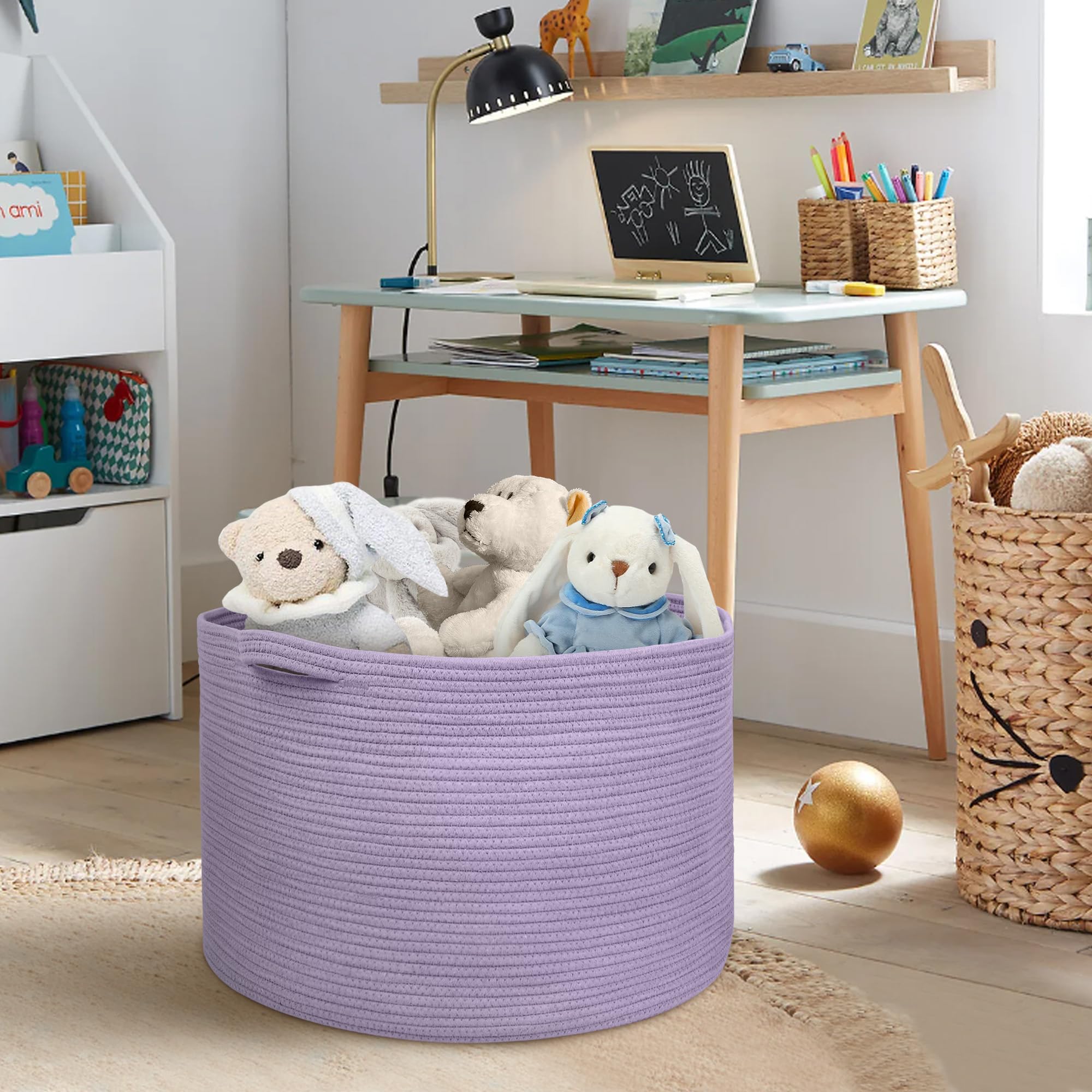 MEGASKET purple rope basket baby laundry kept tidy