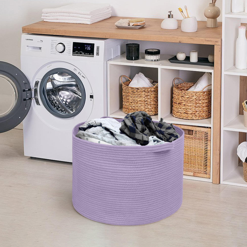 MEGASKET purple rope basket folds flat for compact storage