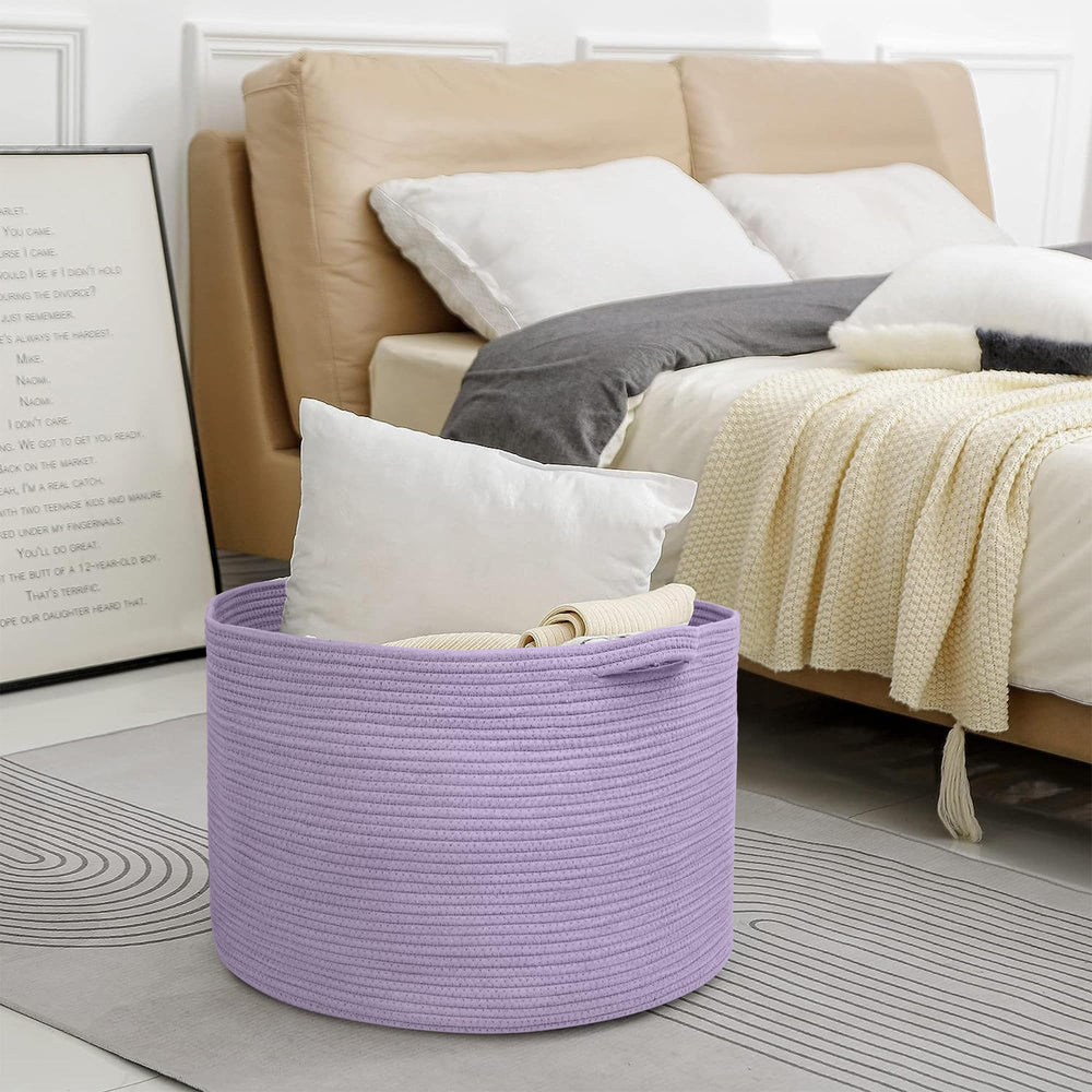 MEGASKET purple rope basket sturdy handles for easy transport