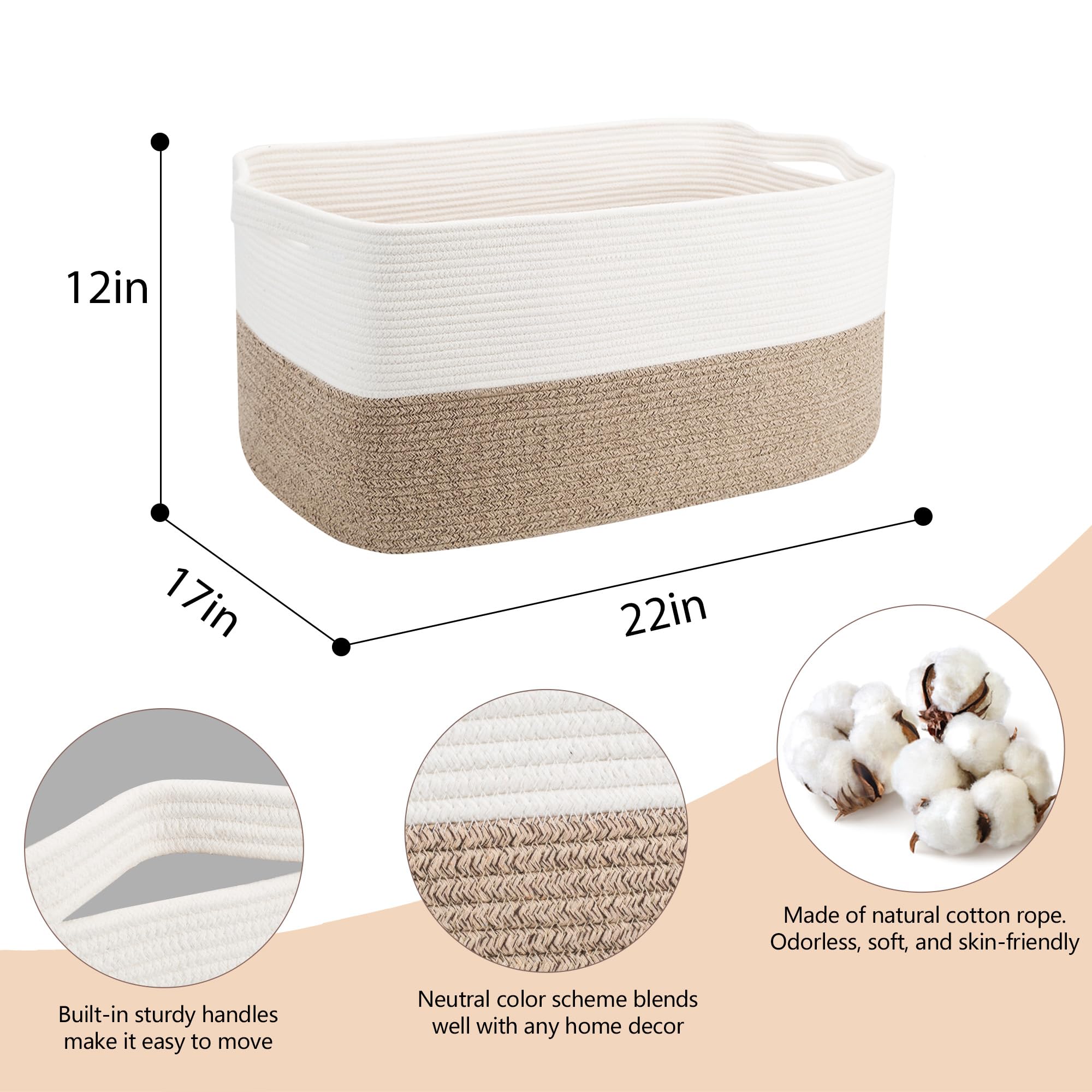 MEGASKET rectangle blanket basket on shelf ideal for shoes or laundry organization