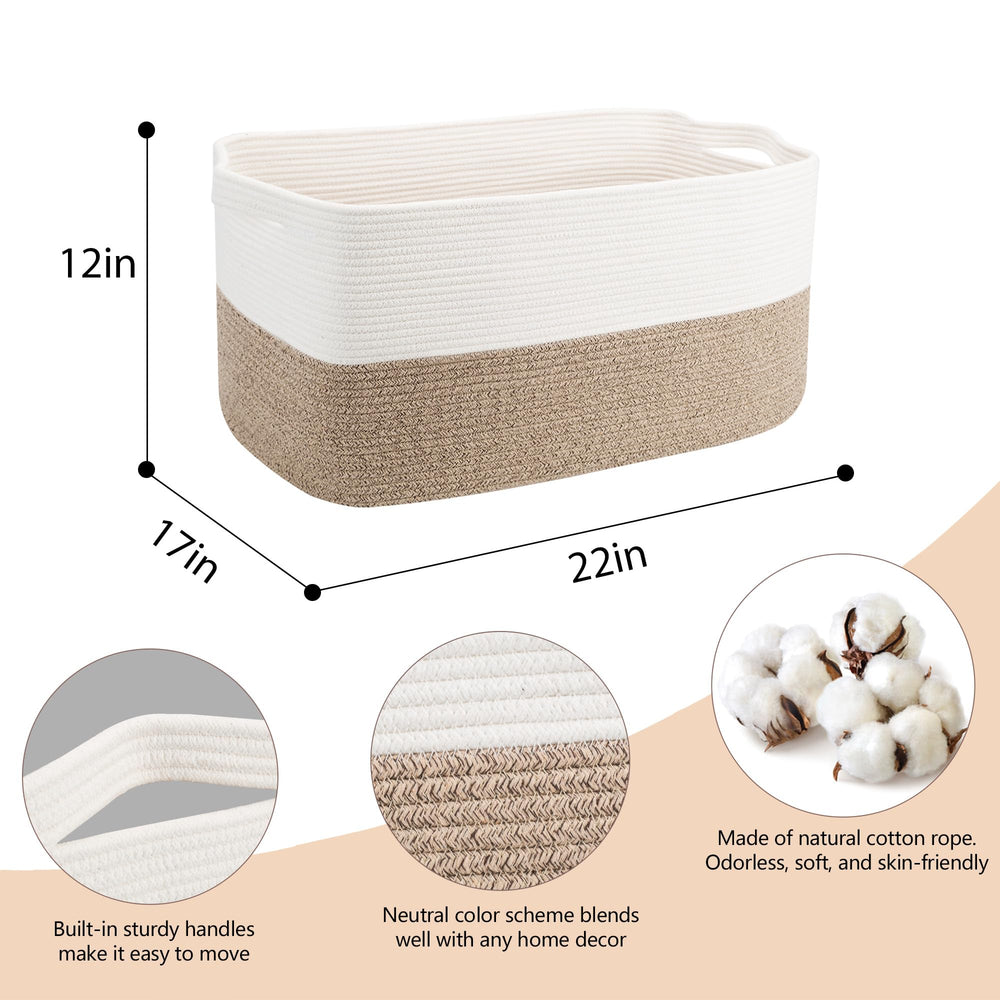 MEGASKET rectangle blanket basket on shelf ideal for shoes or laundry organization