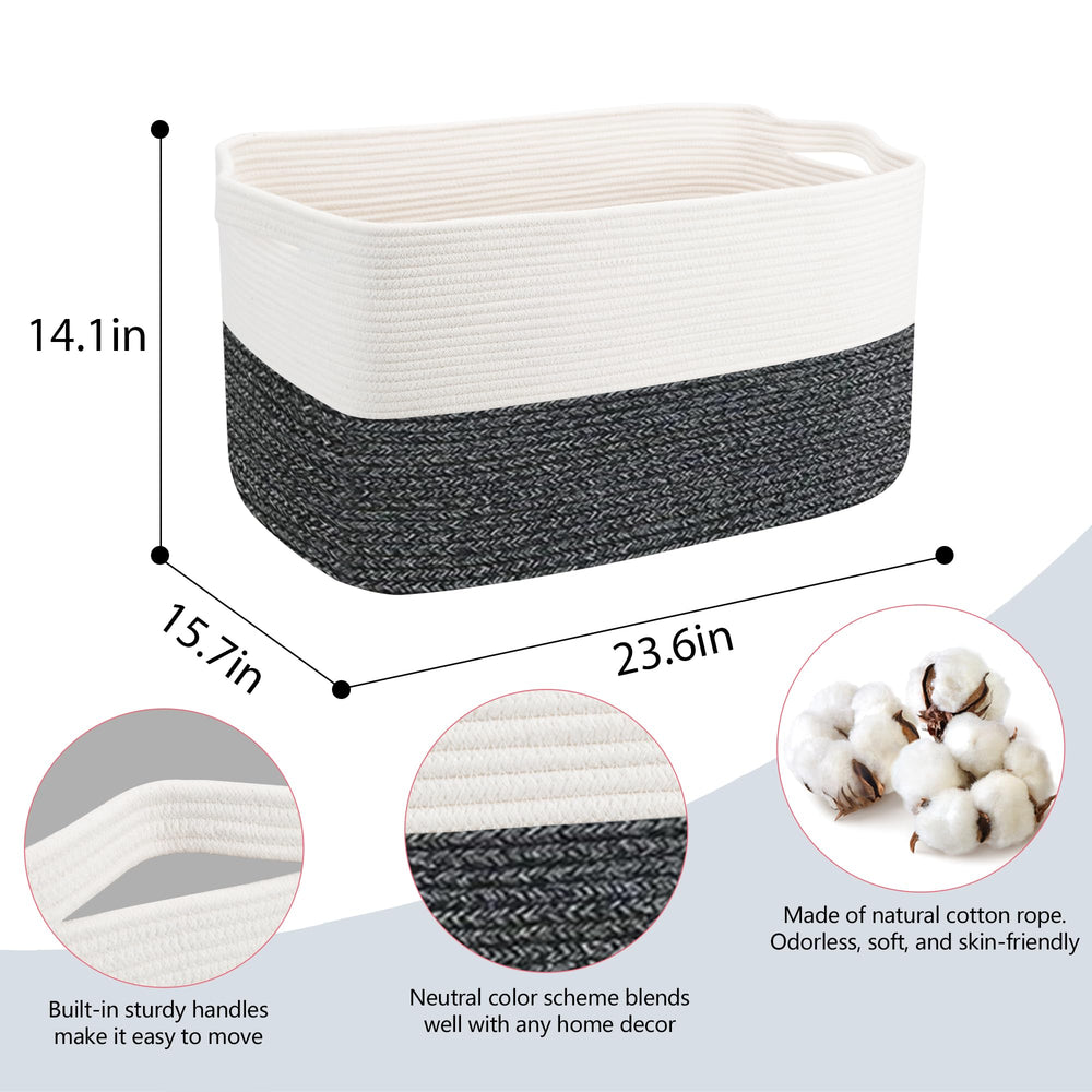 MEGASKET rectangle storage bin with handles keeps toys organized and portable.
