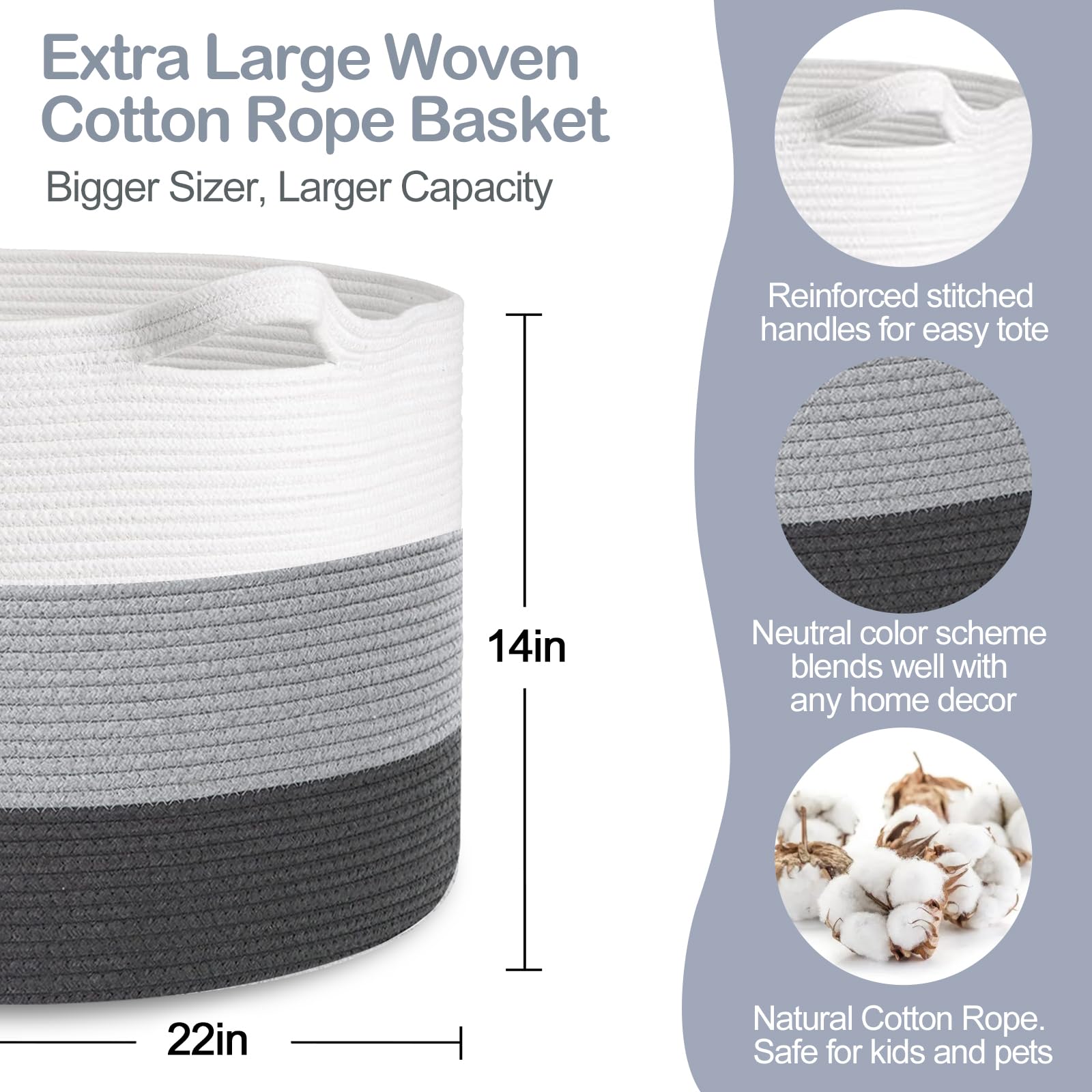 MEGASKET round woven toy bin holds dolls and blocks in the nursery.