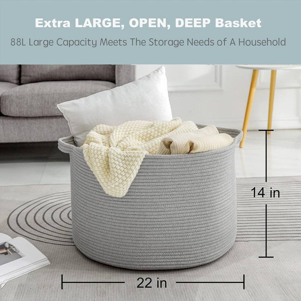 MEGASKET towel basket for bathroom keeps towels tidy and within reach.