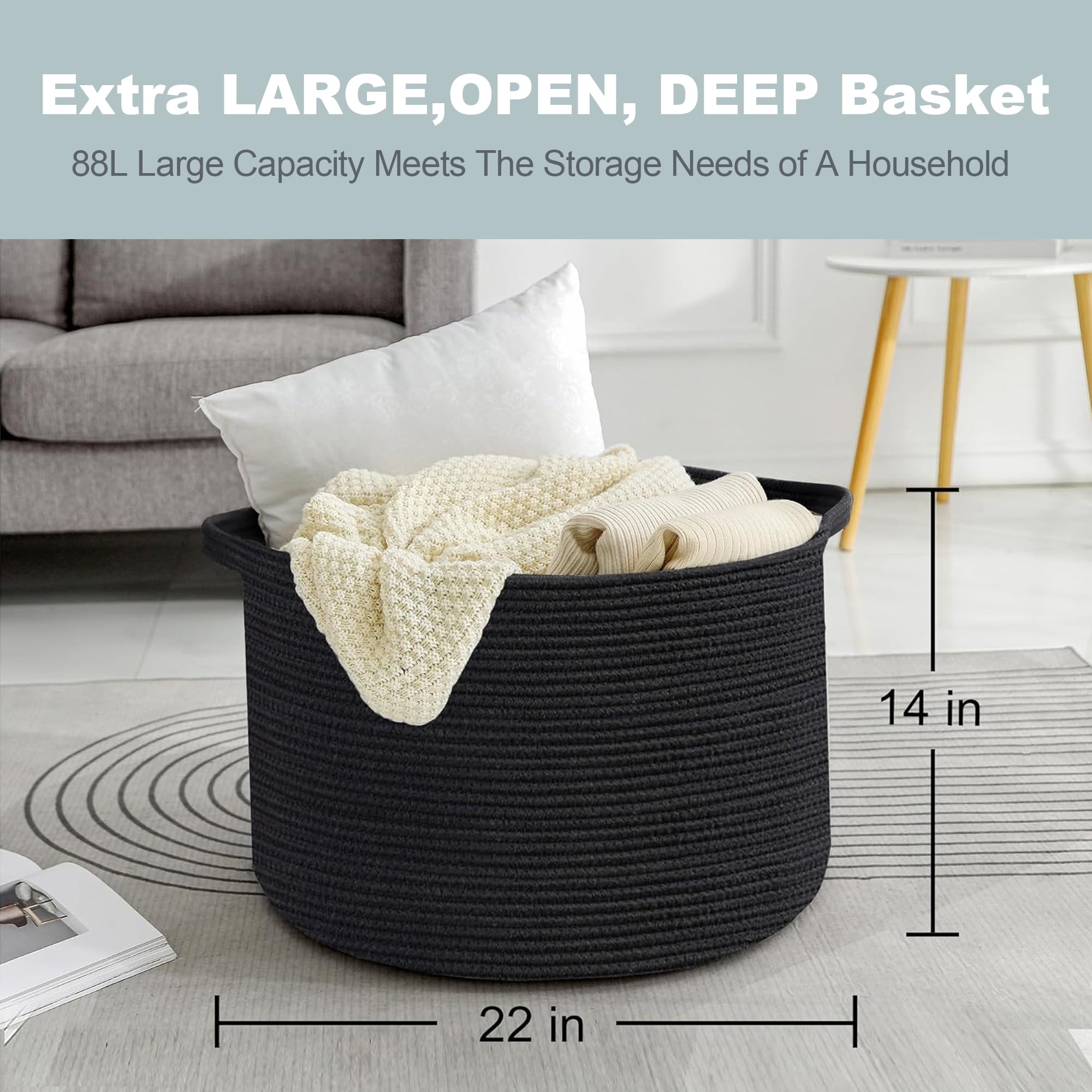 MEGASKET toy and blanket storage basket keeps nursery clutter neatly contained.