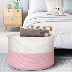 MEGASKET two tone pink decor bin complements modern interiors
