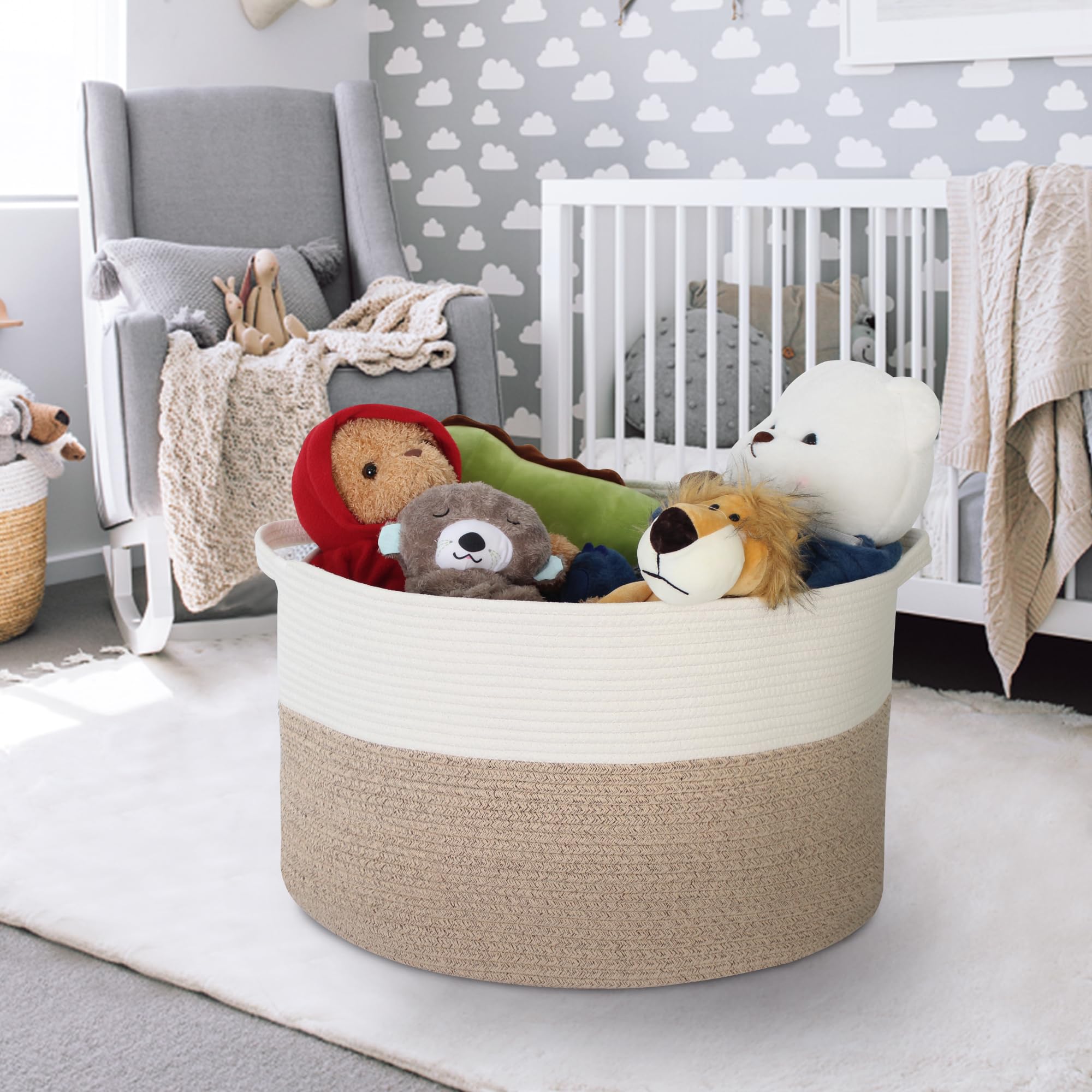 MEGASKET washable cotton rope basket stays clean and fresh.