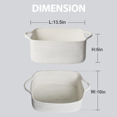 MEGASKET white cotton rope basket ideal for baby nursery storage and toy organization.