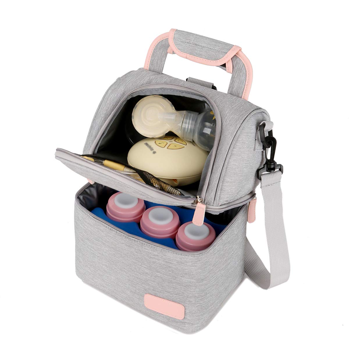 Meichoon XC01 grey insulated bottle bag protects bottles on the go.