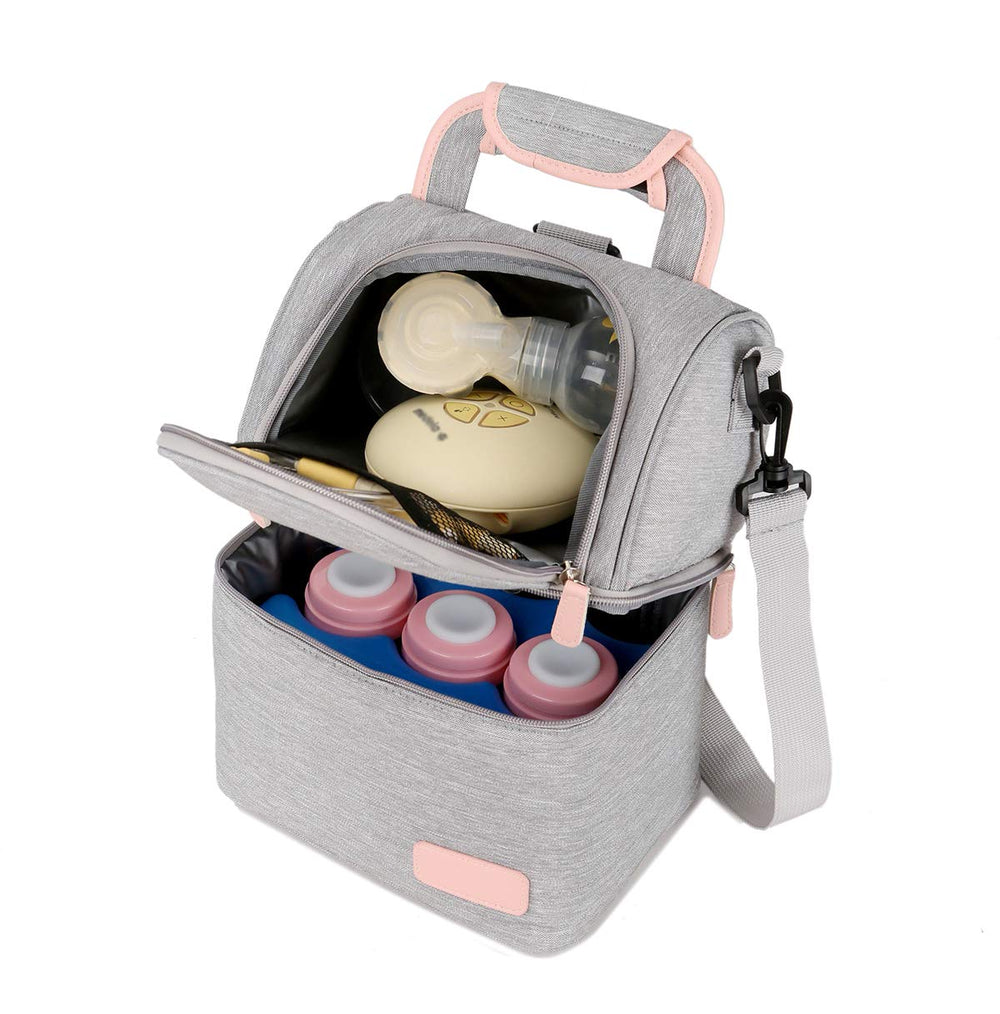 Meichoon XC01 grey insulated bottle bag protects bottles on the go.