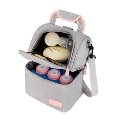Meichoon XC01 grey insulated bottle bag protects bottles on the go.