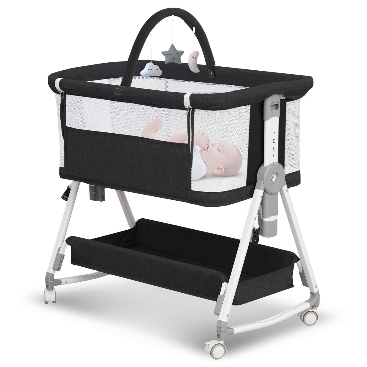 MEICHYUN 3-in-1 bassinet design for versatile newborn sleep.
