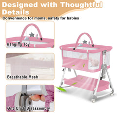 MEICHYUN bassinet storage basket keeps baby essentials within reach
