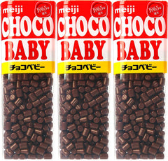 Meiji Choco Baby tubes in a box, snackable chocolate for kids on the go.