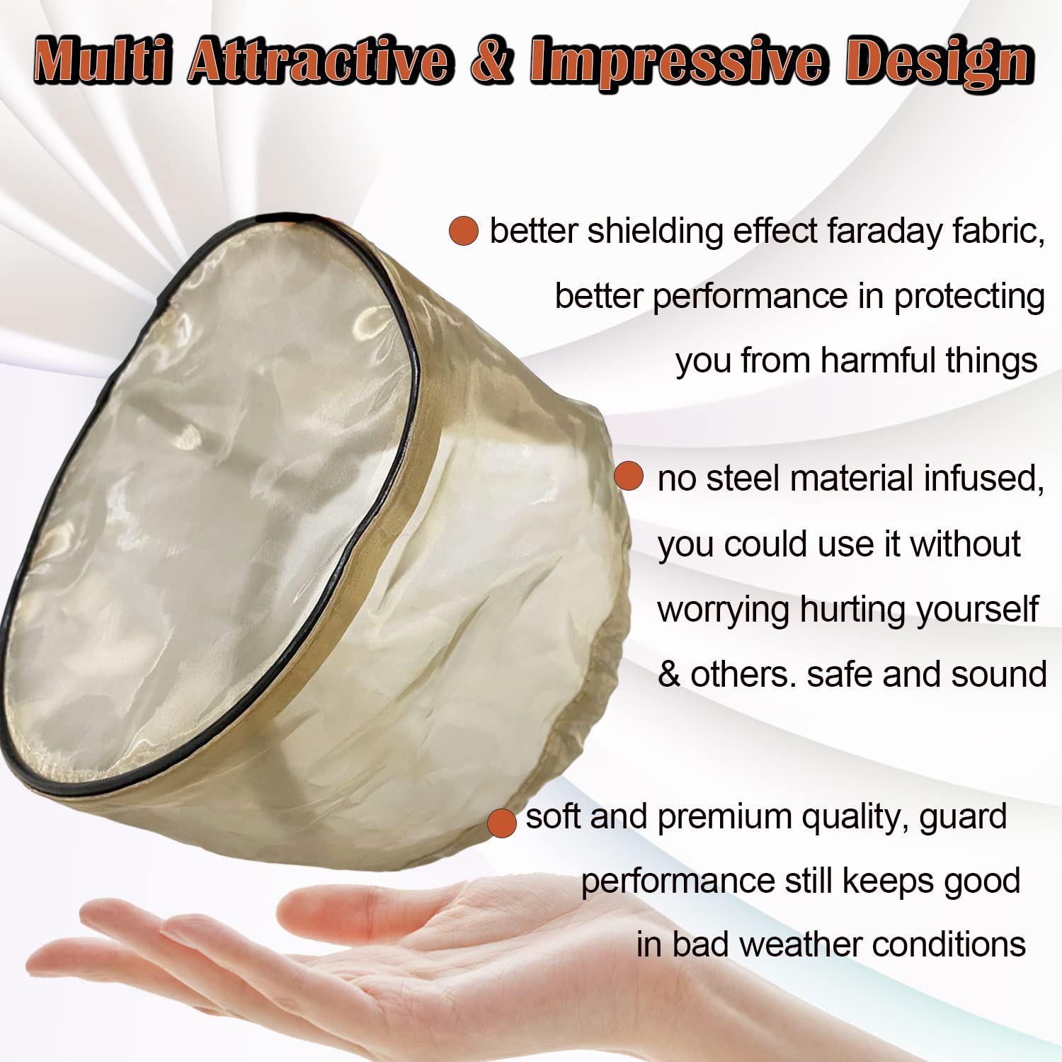MEIMING lightweight shielded fabric highlights Faraday protection.