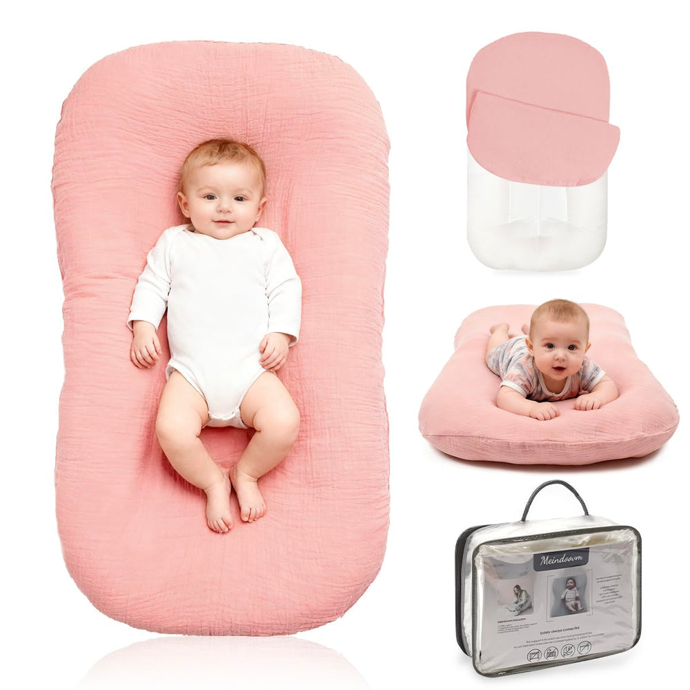 Meindoovm Baby Lounger with cover included, easy to clean and cozy.