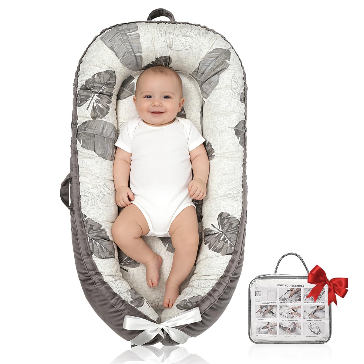 Meindoovm Baby Lounger with soft organic cotton for gentle daytime lounging.