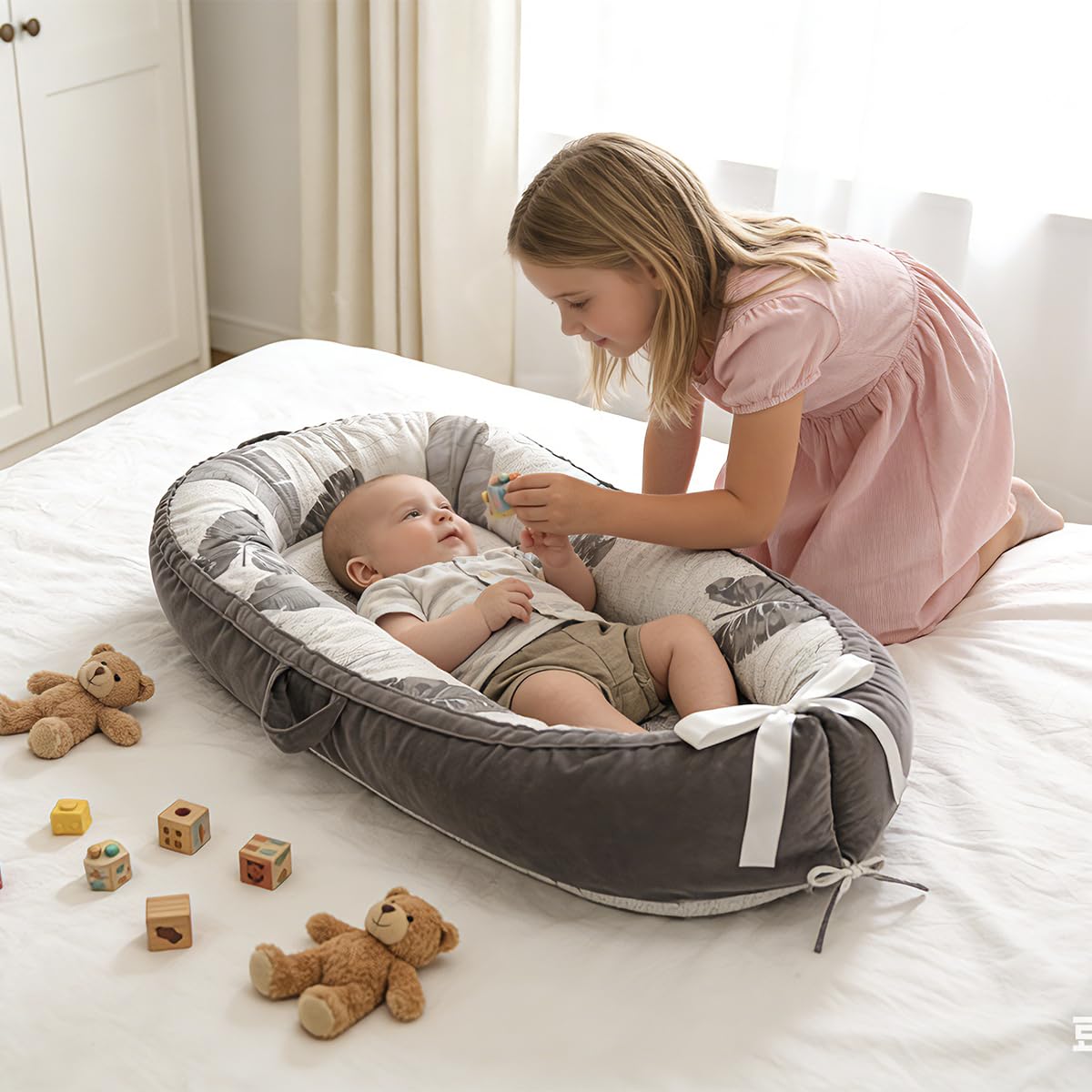 Meindoovm breathable fabric supports tummy time and exploration.