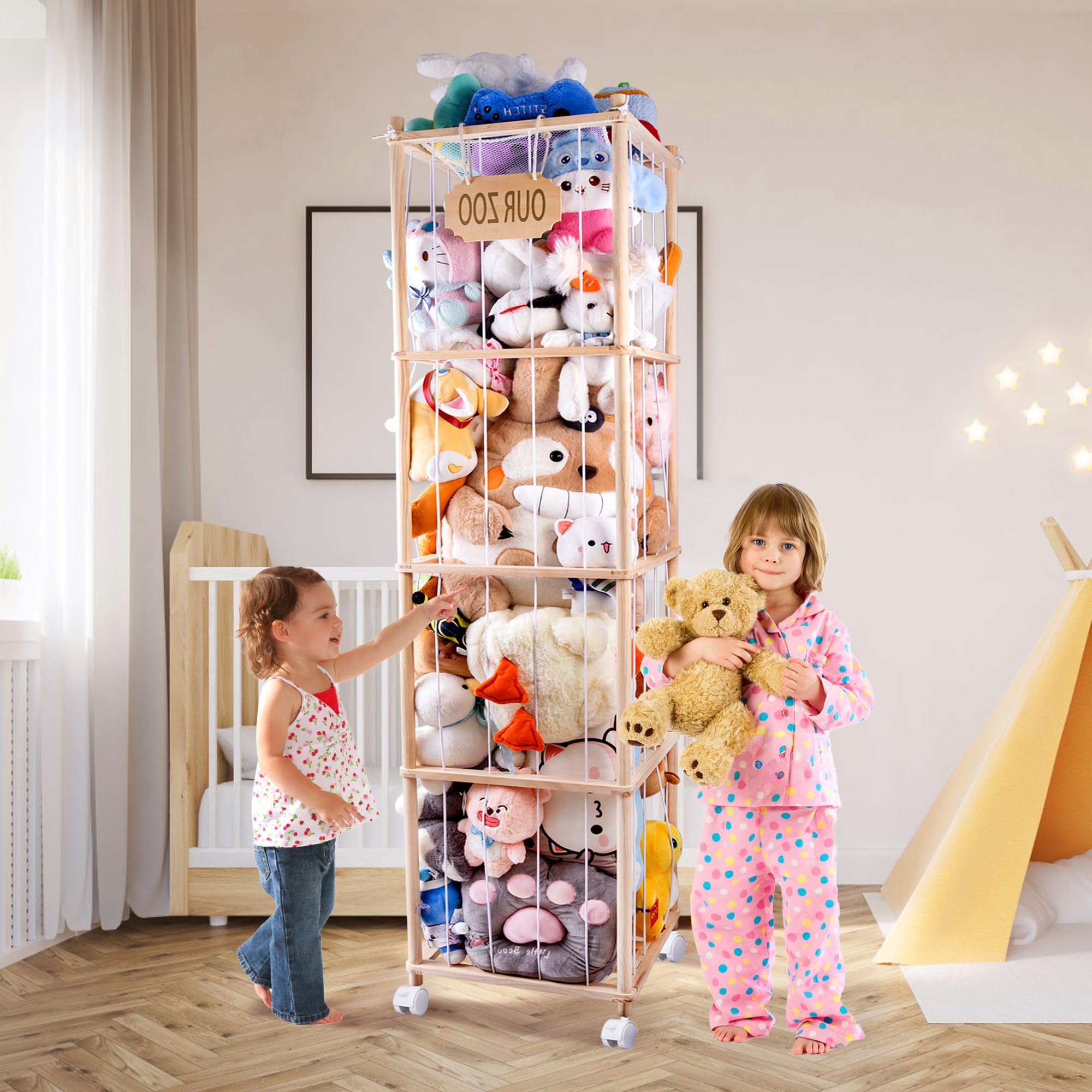 meiqidi stuffed animal zoo tower decorative use for blankets and pillows