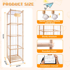 meiqidi stuffed animal zoo tower wheels enable easy room to room movement