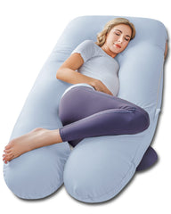 Meiz pregnancy pillow with cooling cover for cooler, comfortable nights.
