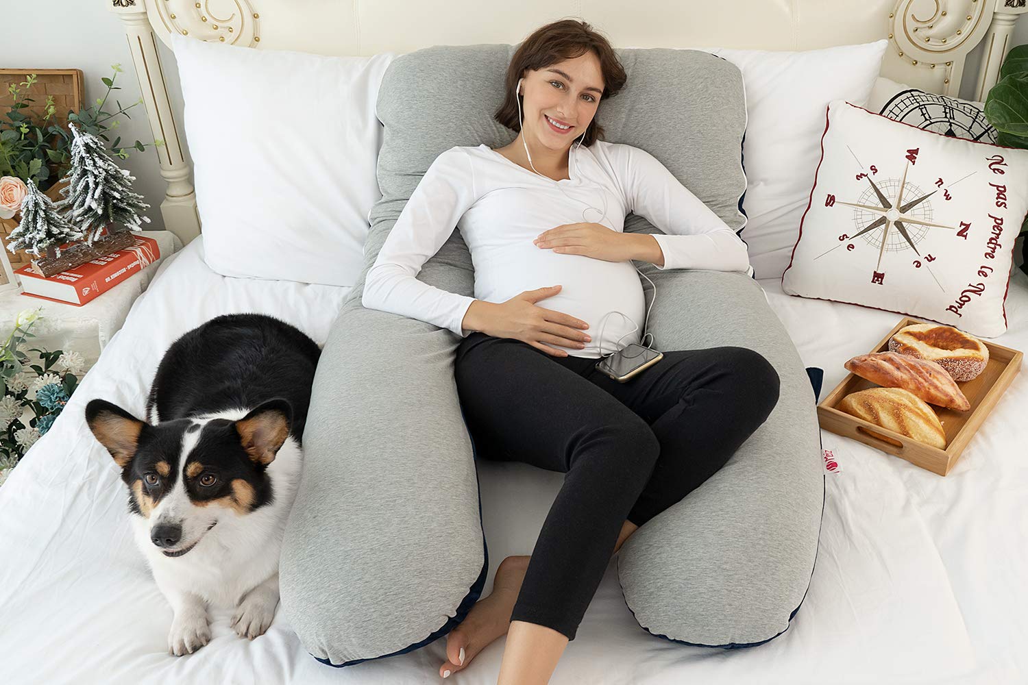 Meiz cooling jersey cover on the pillow delivers breathable comfort.