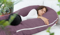 Meiz U-shape pillow features double zippers for customizable filling and height.