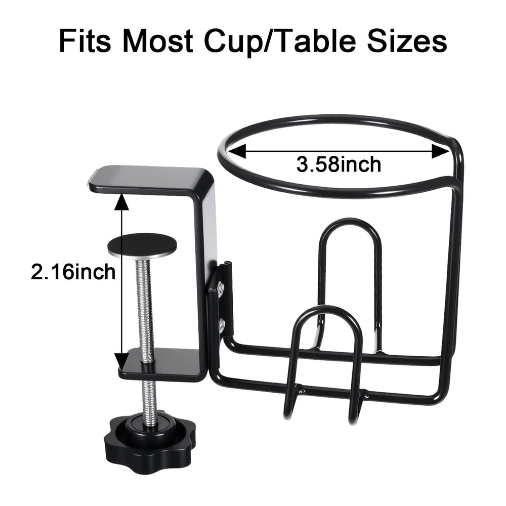 mekueeex clip-on cup holder for desk legs prevents spills during work or leisure
