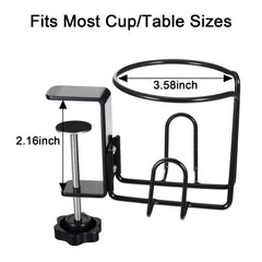 mekueeex clip-on cup holder for desk legs prevents spills during work or leisure
