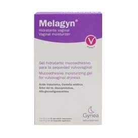 Box and tube of Melagyn Moisturising Vaginal Gel ready for use.