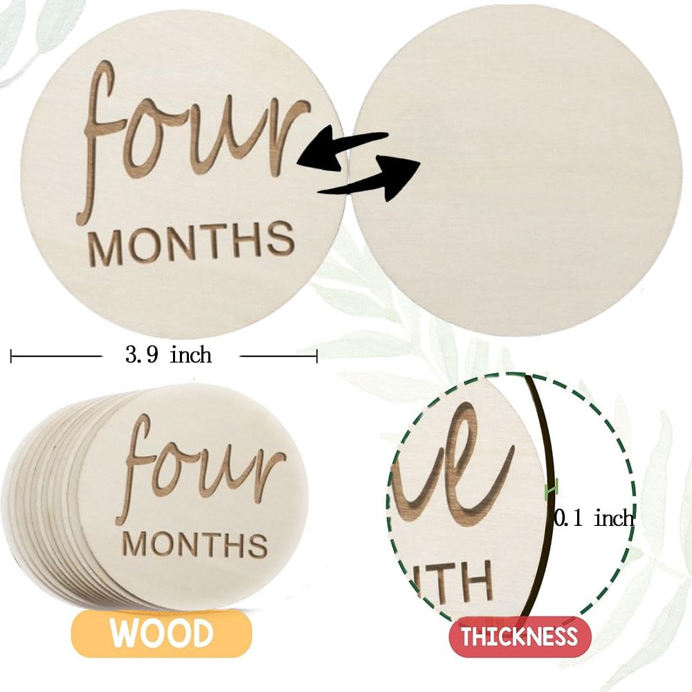 Meliatomia wooden milestone disc birth announcement sign for newborn photos