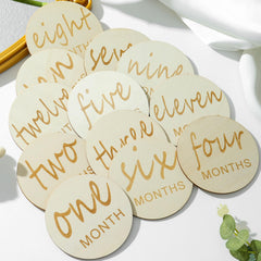Meliatomia wooden milestone disc month 2 keepsake for monthly growth photos