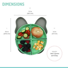 melii baby feeding plate in use encourages self-feeding and motor skills