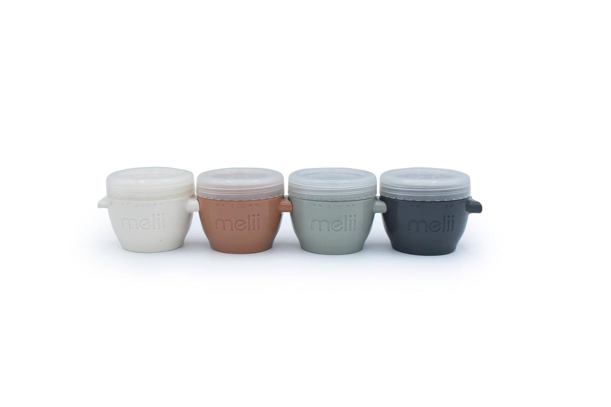melii Snap & Go Pods earthy tones, 4 oz portions for easy baby food prep