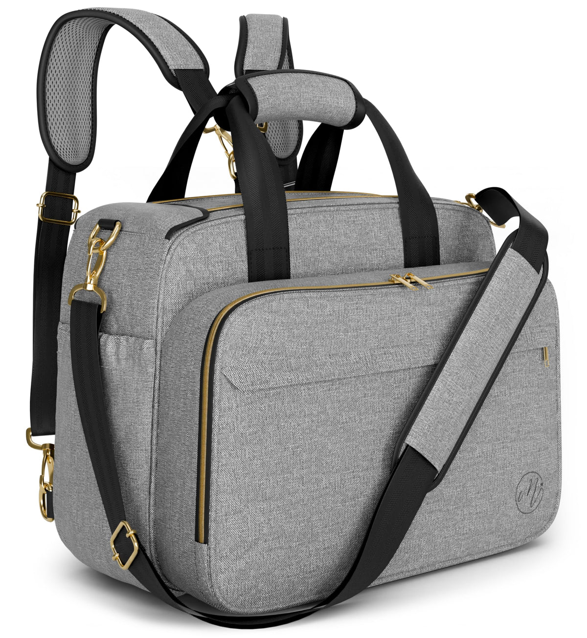 Mellories 4-in-1 diaper bag tote in gray for on-the-go parents
