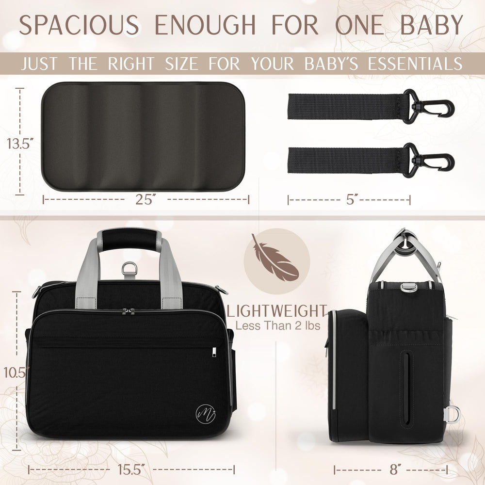 Durable Mellories bag in black made of waterproof oxford cloth