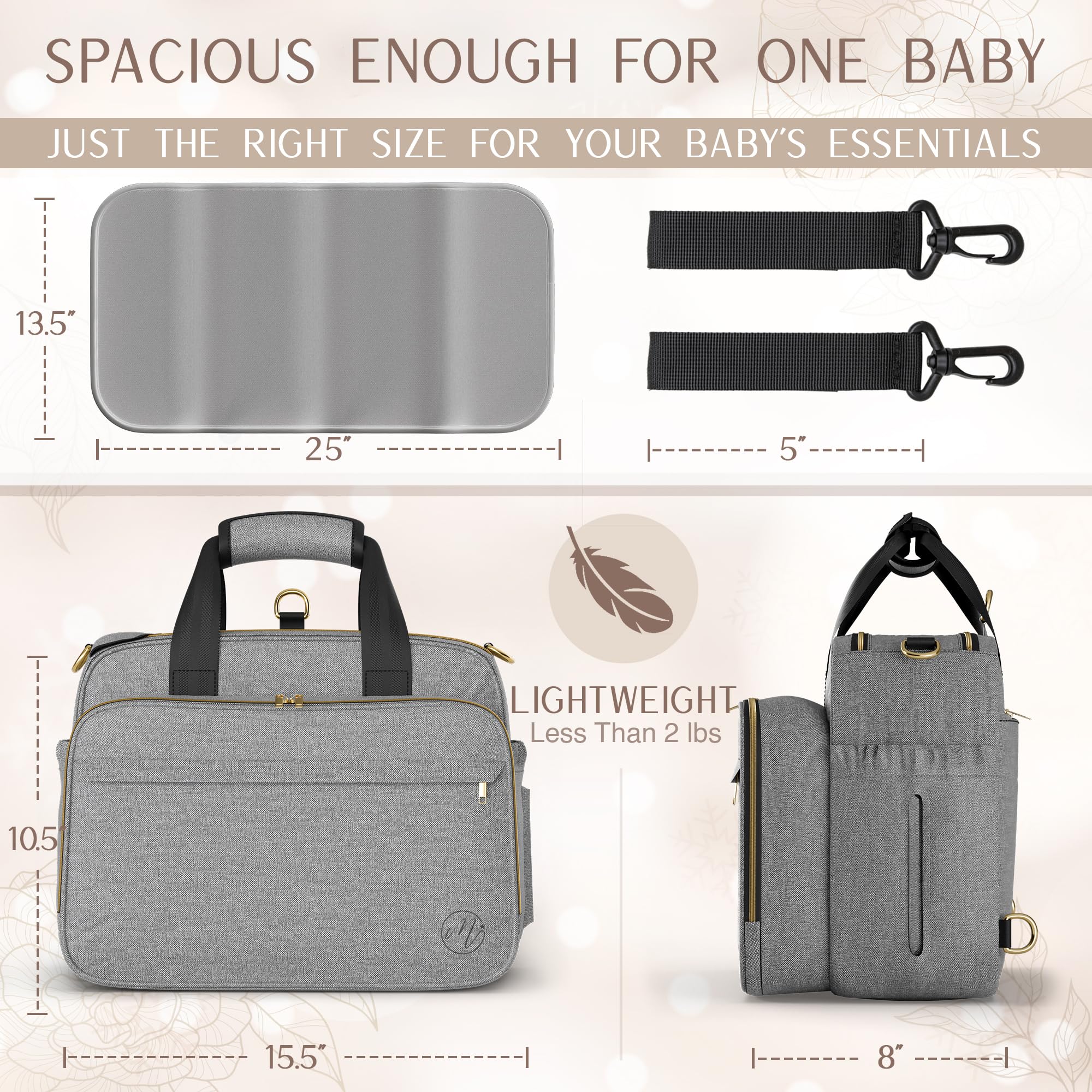 Mellories diaper bag one-shoulder style for quick trips