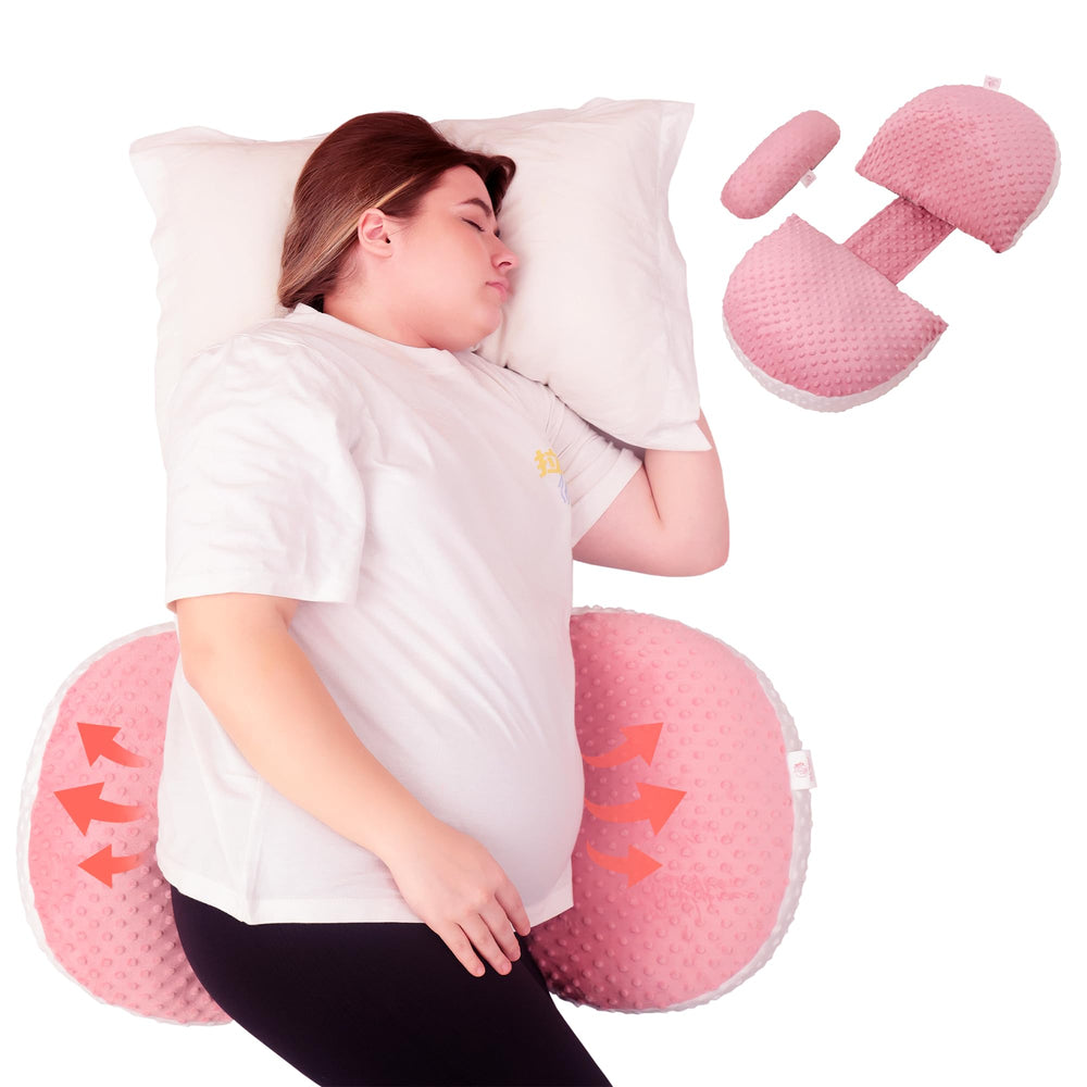 Melo Mama Pregnancy Wedge Pillow showing ergonomic design for belly, back, and hips comfort